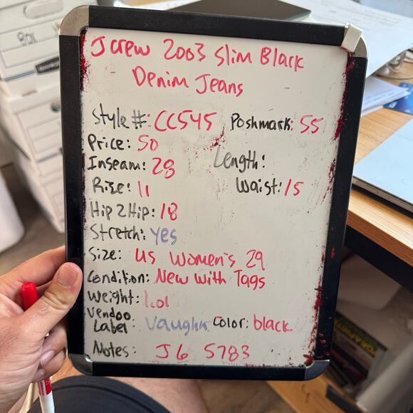 J Crew 2003 Slim Black Denim Jeans US Women's 29 New - Picture 6 of 6